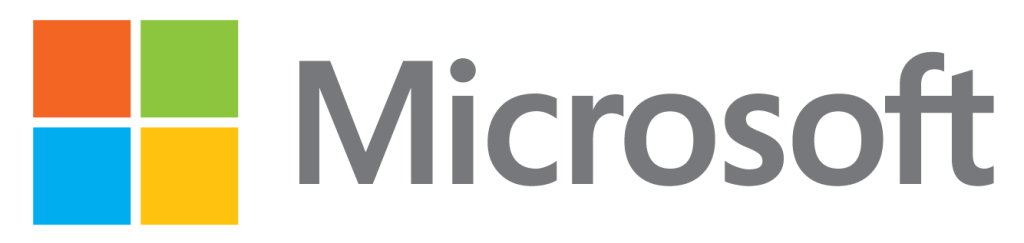 Microsoft logo with transparent background