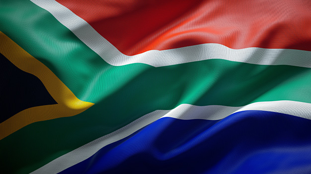 Waving South African flag